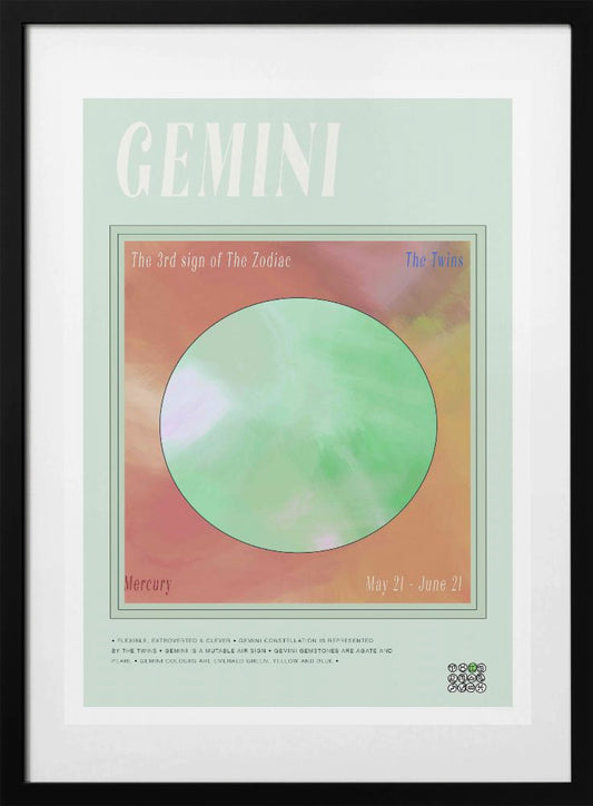 Zodiac Gemini - Art Print by casa cartissi