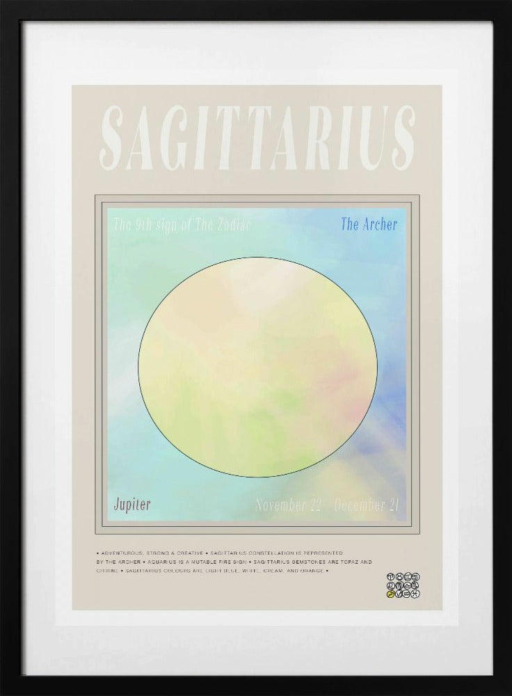 Zodiac Sagittarius - Art Print by casa cartissi