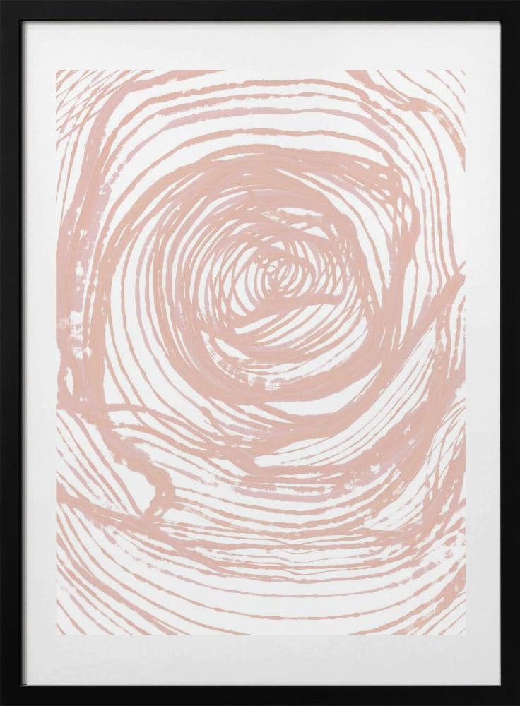 Swirling Lines In Soft Peach Tones - Art Print by Martina