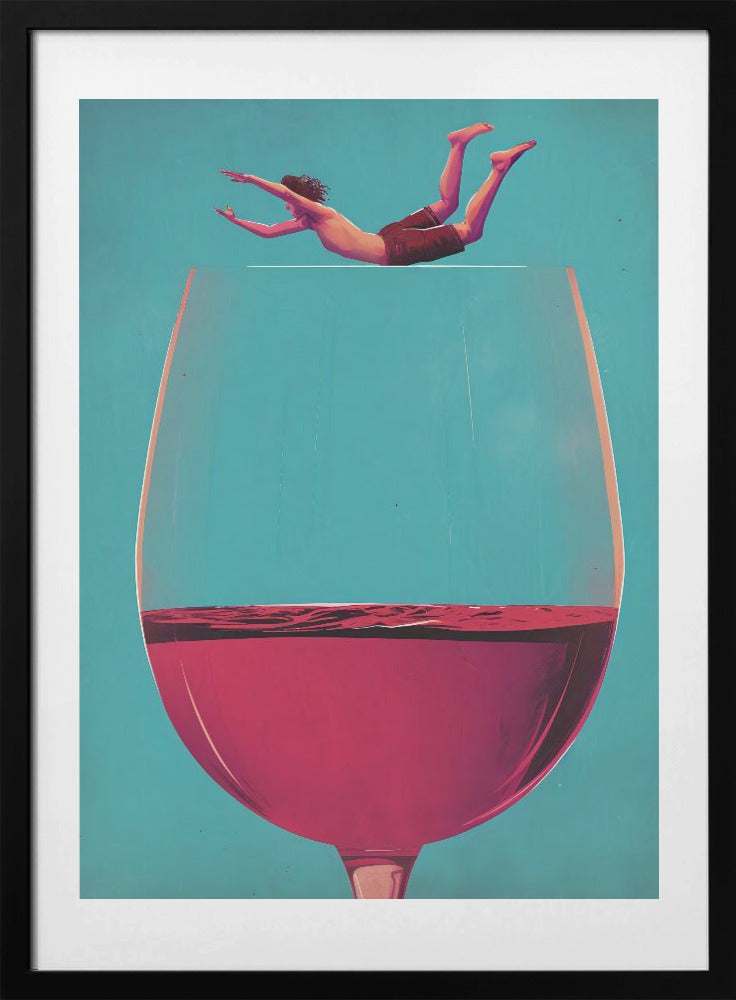 Wine Dive - Art Print by Andreas Magnusson