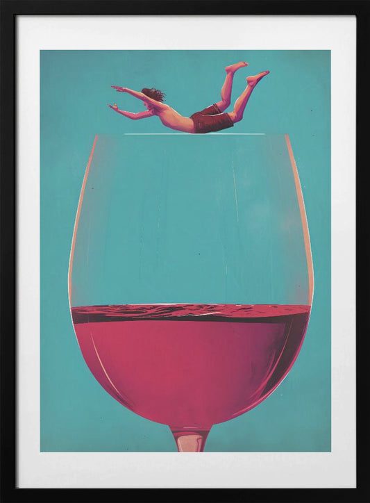 Wine Dive - Art Print by Andreas Magnusson