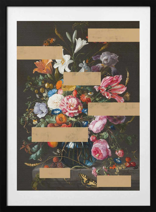Bouquet of Vintage Oil Painting Flowers, Modern Collage - Art Print by The Art Concept