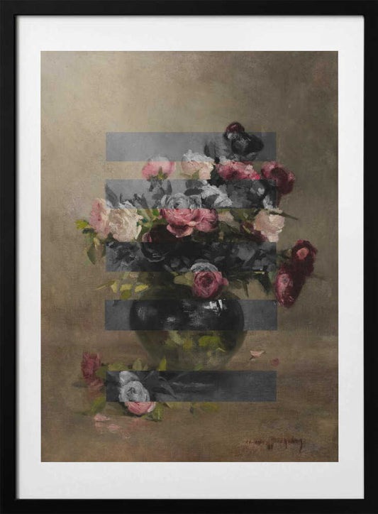 Bouquet of Vintage Oil Painting Flowers, Collage - Art Print by The Art Concept