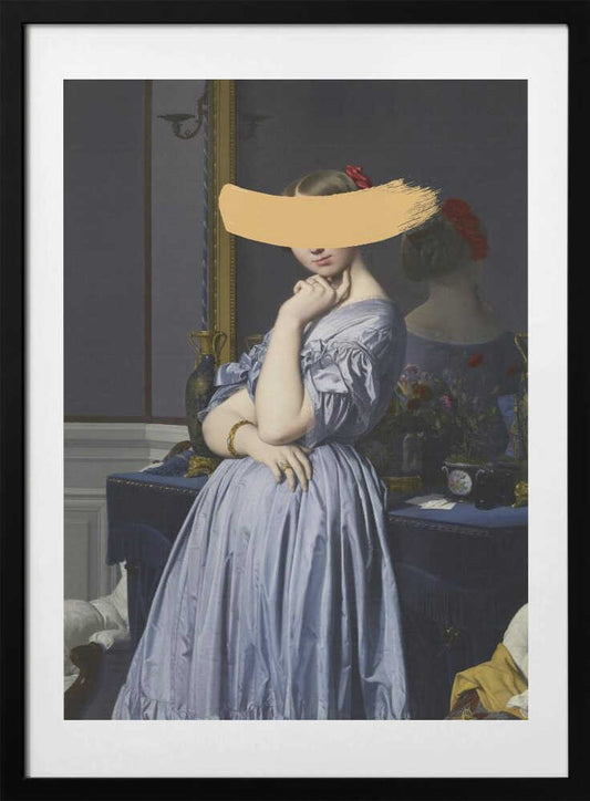 Classic Oil Painting and Yellow Splash - Art Print by The Art Concept