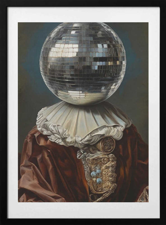 Antique Disco Ball, A Man with Disco head - Art Print by The Art Concept