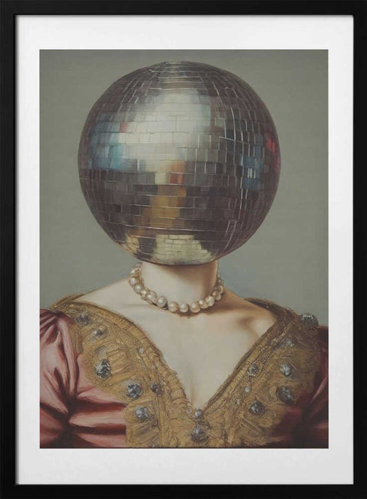 DiscoHead Queen / Altered Collage Art - Art Print by The Art Concept