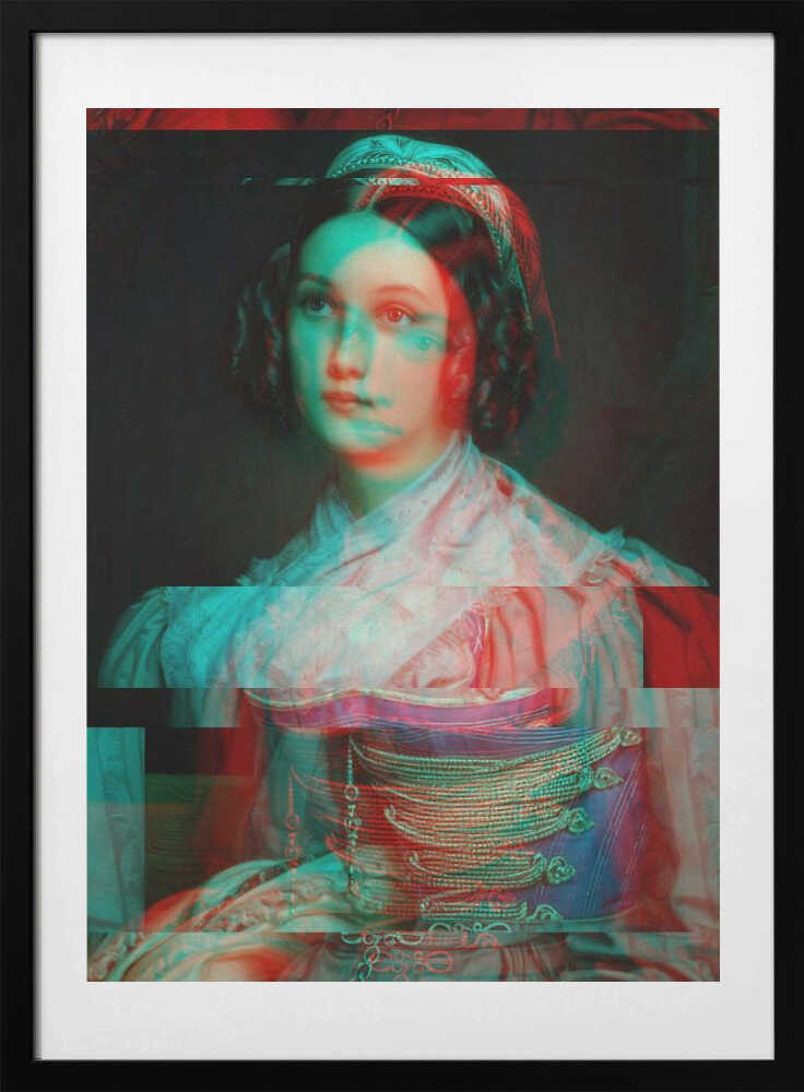 Glitched Portrait of Woman - Art Print by The Art Concept