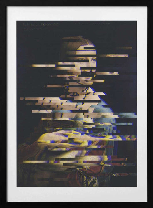 Glitched Leonardo da Vinci's Lady with an Ermine - Art Print by The Art Concept