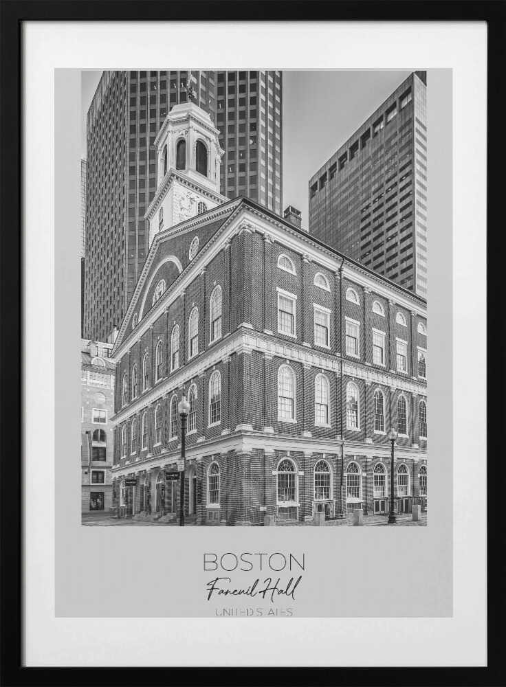 In focus: BOSTON Faneuil Hall - Art Print by Melanie Viola Travel Poster