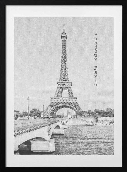 Bonjour Paris - Art Print by Melanie Viola Travel Poster