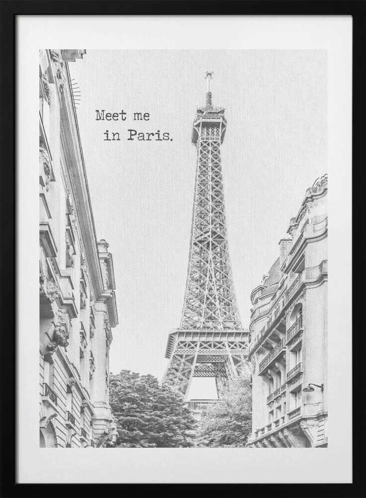 Meet me in Paris - Art Print by Melanie Viola Travel Poster