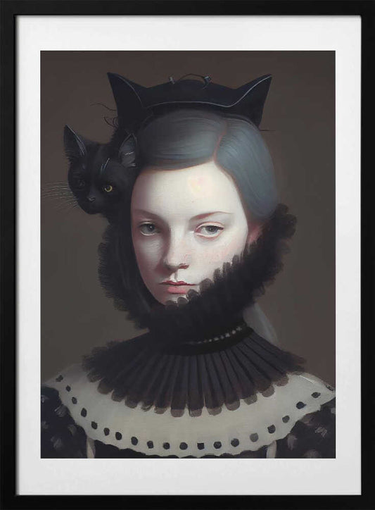Miss Black Kitty - Art Print by Dikhotomy