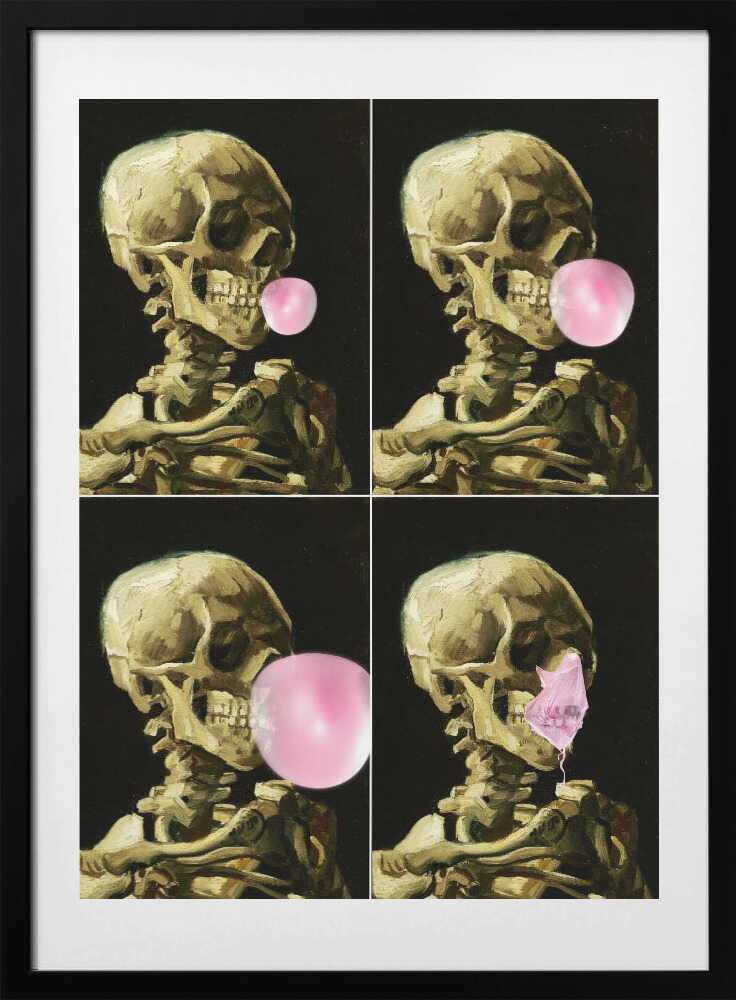 Skull Gum Explosion - Art Print by Dikhotomy