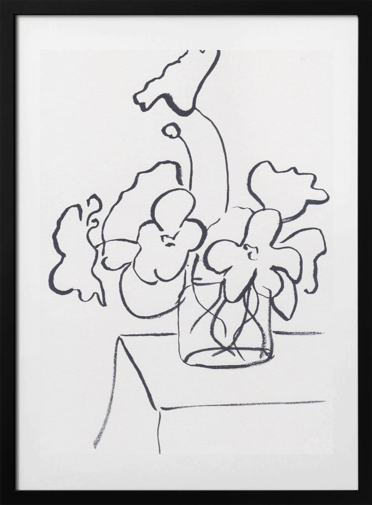 Black and White Poppies Small - Art Print by Christine Lindstrom