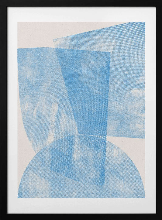 Blue Geometric Waves - Art Print by THE MIUUS STUDIO