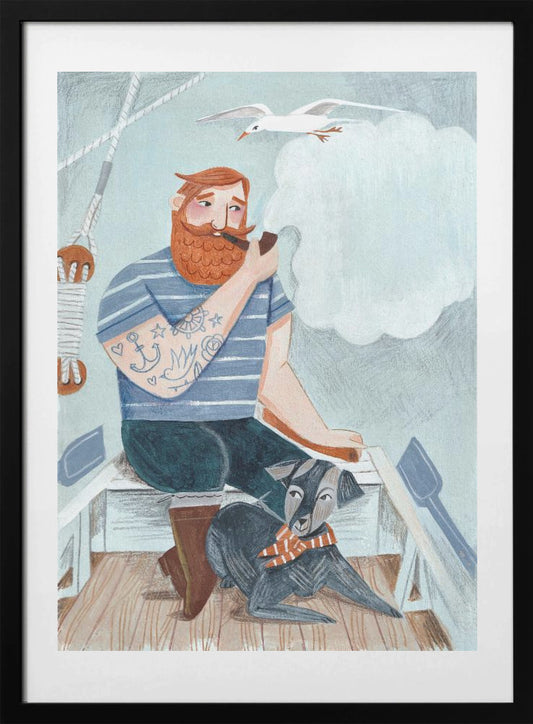 Skipper and Dog - Art Print by Caroline Bonne Müller