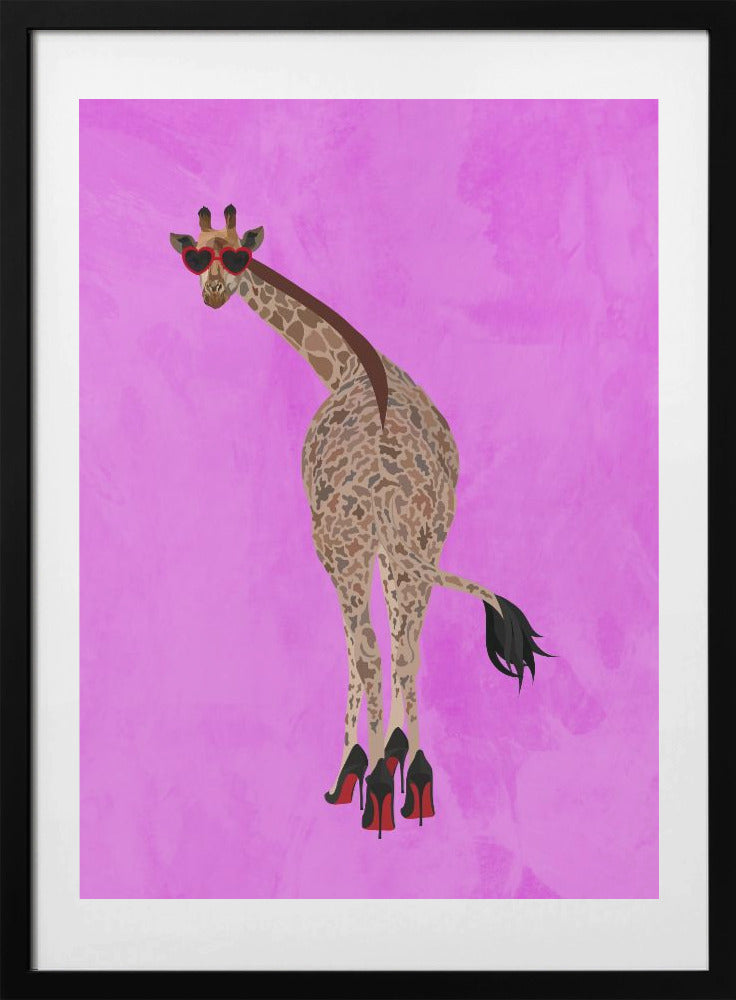 Quirky Giraffe wearing shoes - Art Print by Sarah Manovski