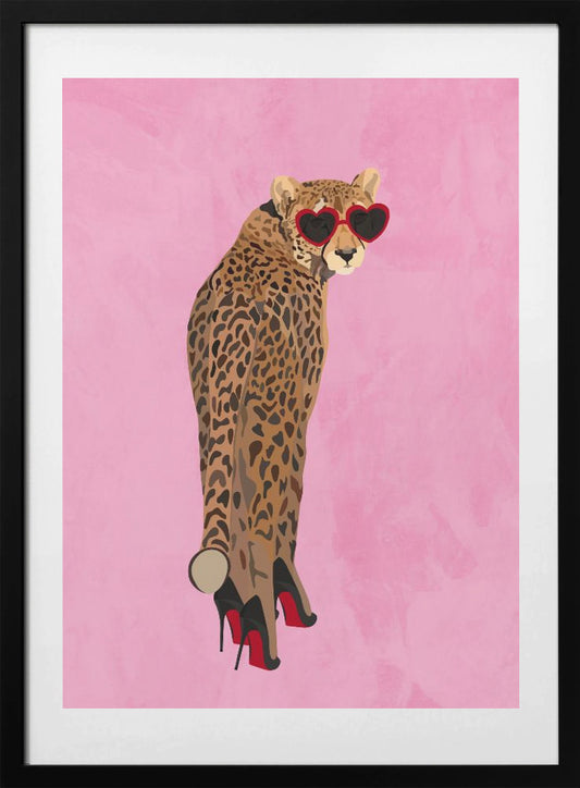 Sexy cheetah in heels - Art Print by Sarah Manovski