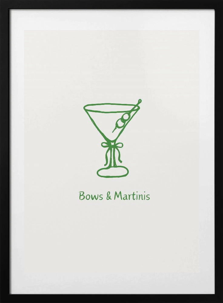 Green Bows and Martinis - Art Print by ART of living