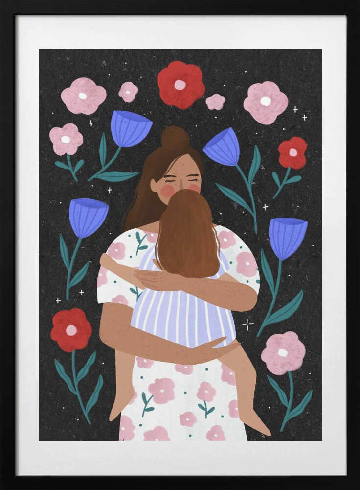 Tender Mother Hug - Art Print by Bea Müller