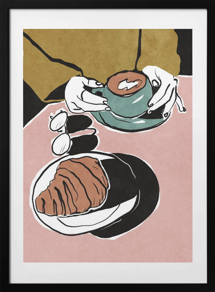 Croissant et café au lait - Art Print by Raissa Oltmanns