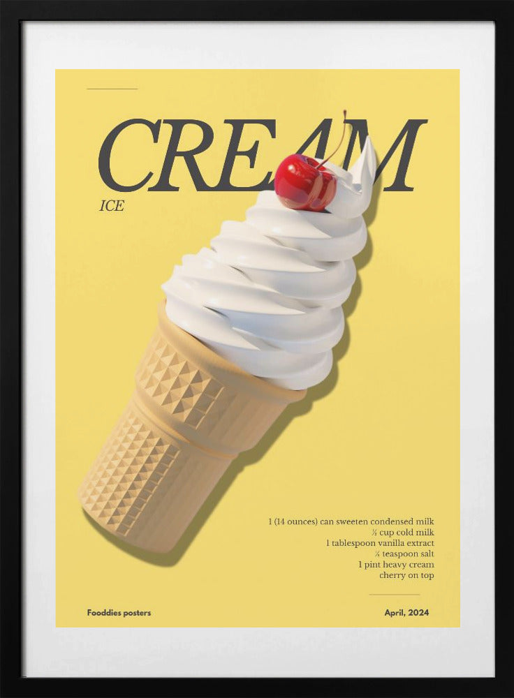 Cherry on Top Ice Cream - Art Print by Julia Ramiro
