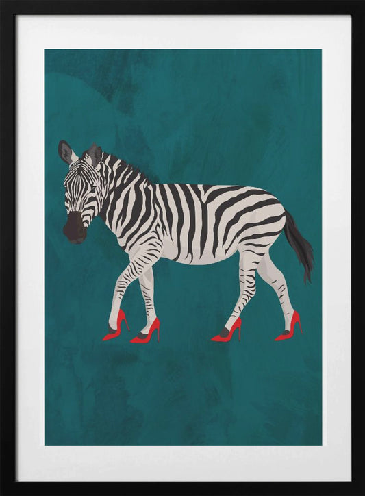 Zebra in heels 2 - Art Print by Sarah Manovski