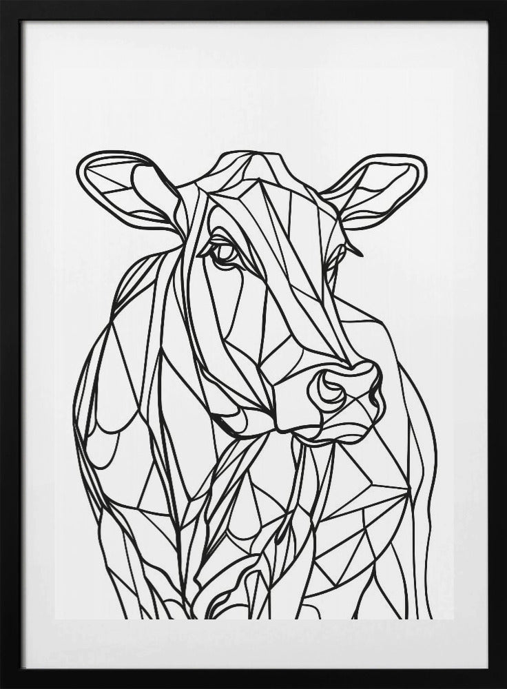 Line Cow - Art Print by Justyna Jaszke