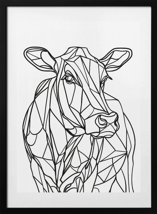 Line Cow - Art Print by Justyna Jaszke