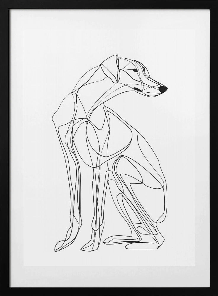 Line Dog - Art Print by Justyna Jaszke