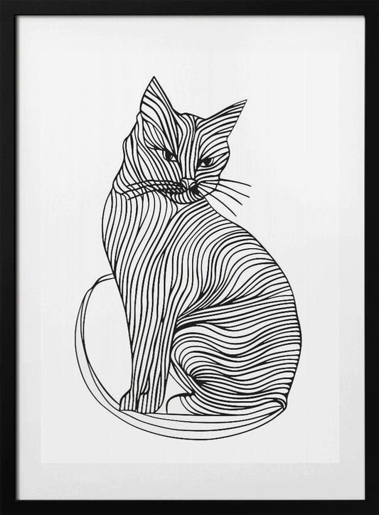 Lines art Cat - Art Print by Justyna Jaszke