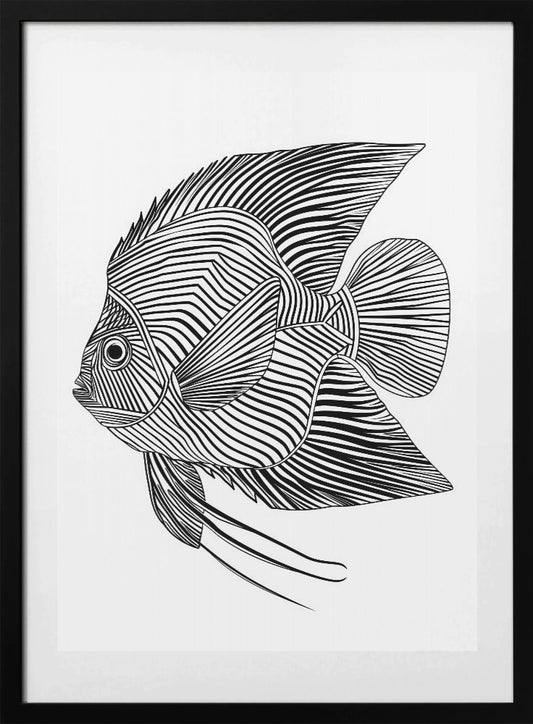 Lines art Fish - Art Print by Justyna Jaszke
