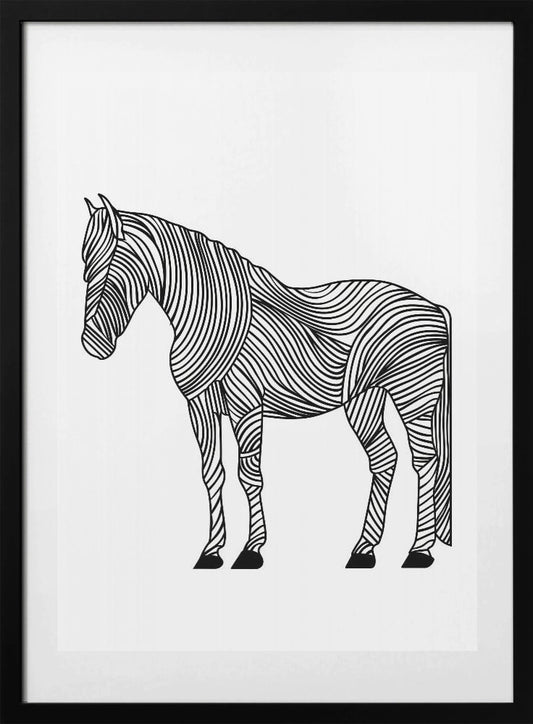 Lines art Horse - Art Print by Justyna Jaszke