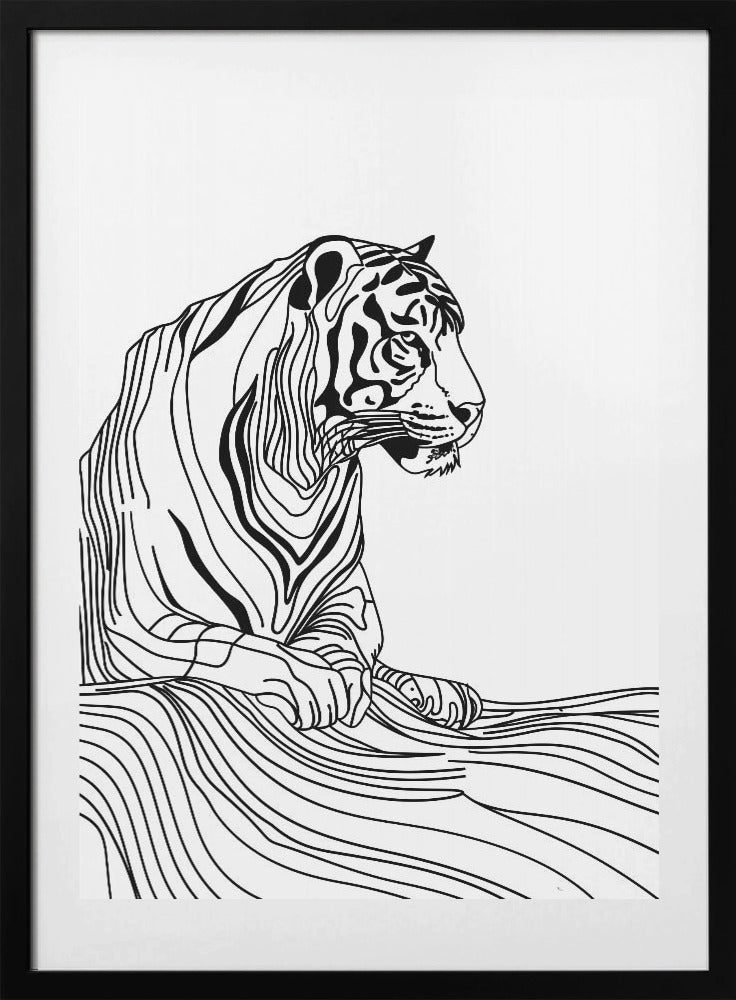 Lines art Tiger - Art Print by Justyna Jaszke