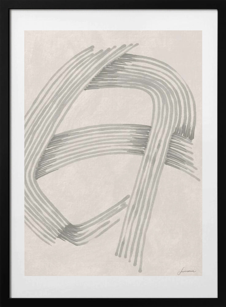 Abstract Grey Intersections 02 - Art Print by Lucrecia Caporale