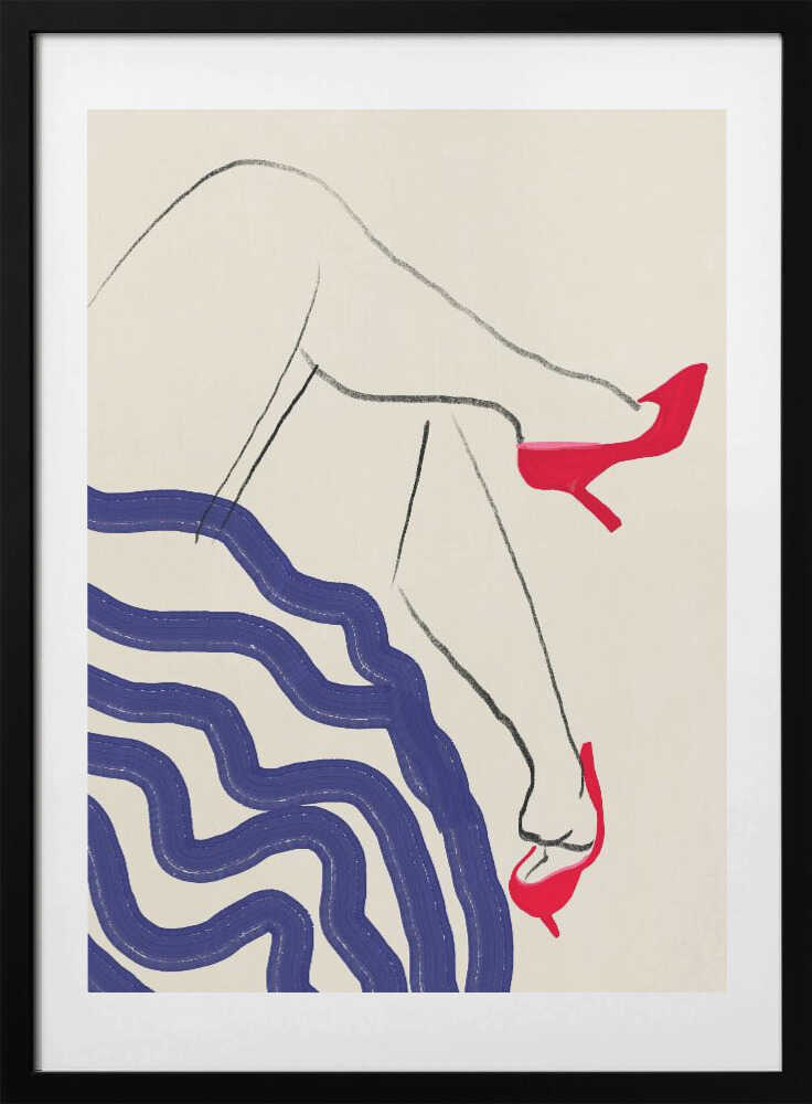 Crimson Heels Dance - Art Print by Little Dean