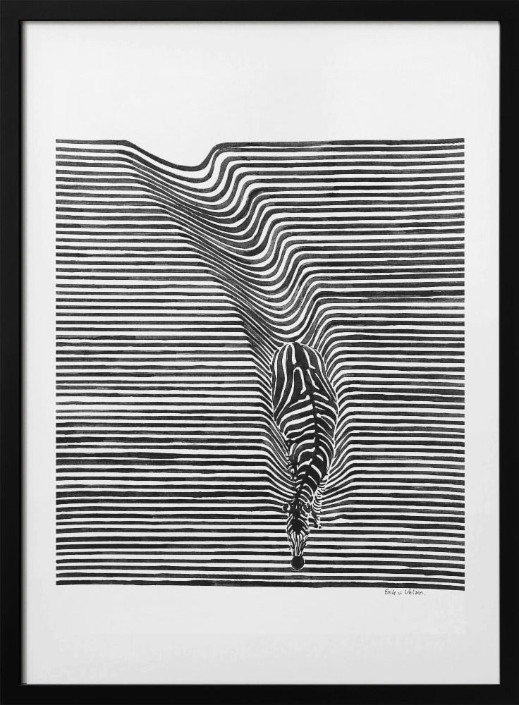 Zebra in het veld - Art Print by Erik Van Velzen