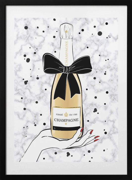 Holding Champagne - Art Print by Martina