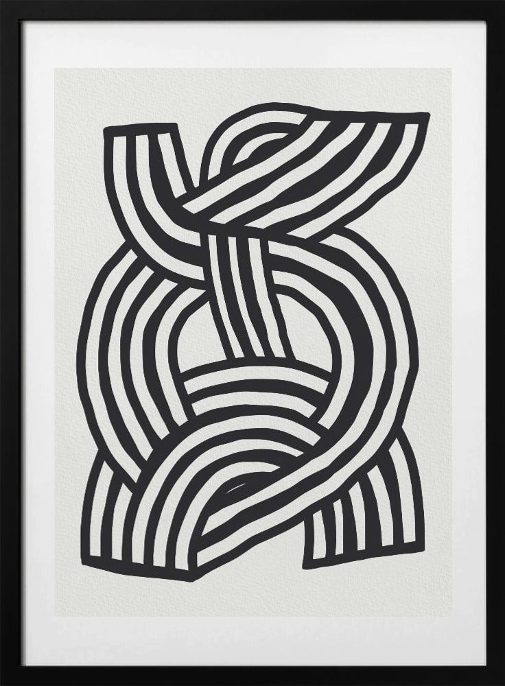 Mid Century Modern Abstract line Art Painting - Art Print by Little Dean