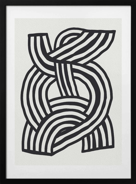 Mid Century Modern Abstract line Art Painting - Art Print by Little Dean