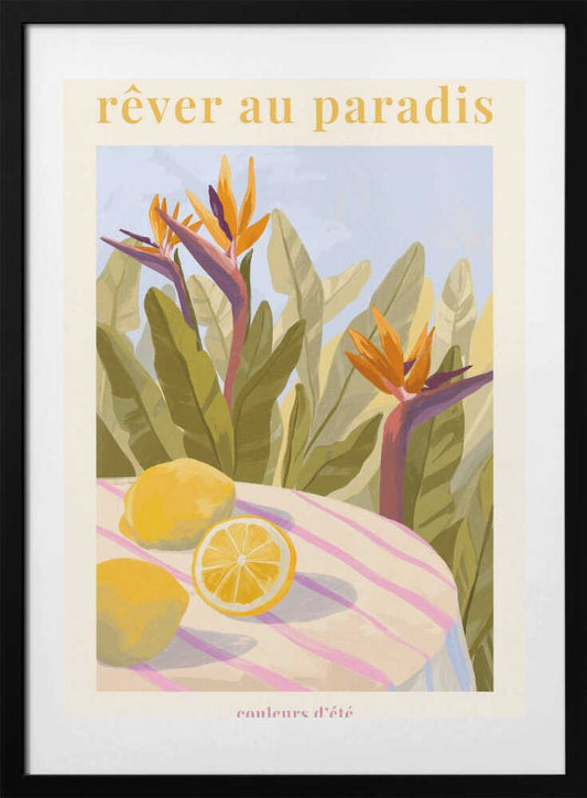 Rêver Au Paradis -  Lemon - Art Print by Goed Blauw Travel Poster