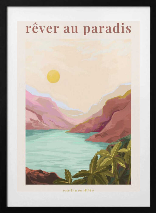 Rêver Au Paradis - Sun - Art Print by Goed Blauw Travel Poster