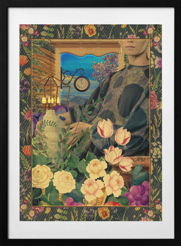 Surreal Floral Portail Collage - Art Print by CosmoZach