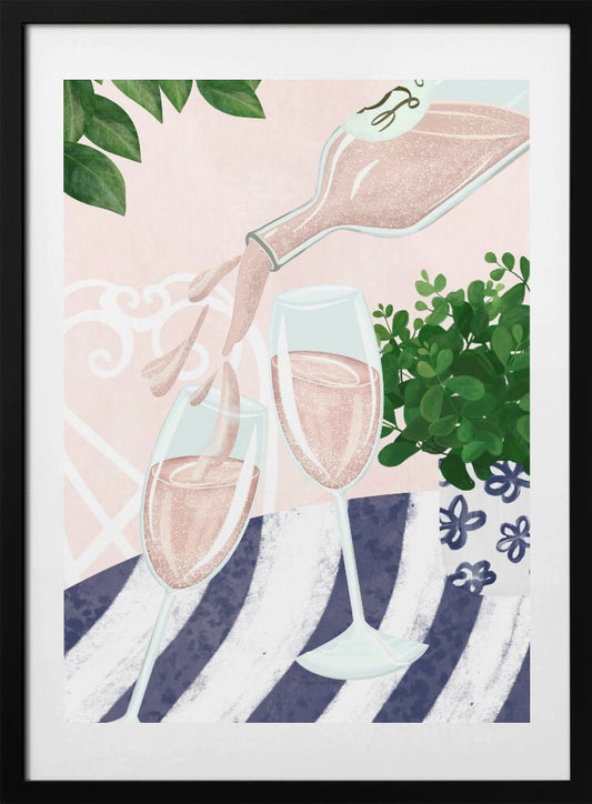 Sparkling rosé - Art Print by EMELIEmaria