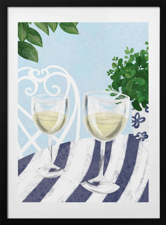 White wine under the tree - Art Print by EMELIEmaria