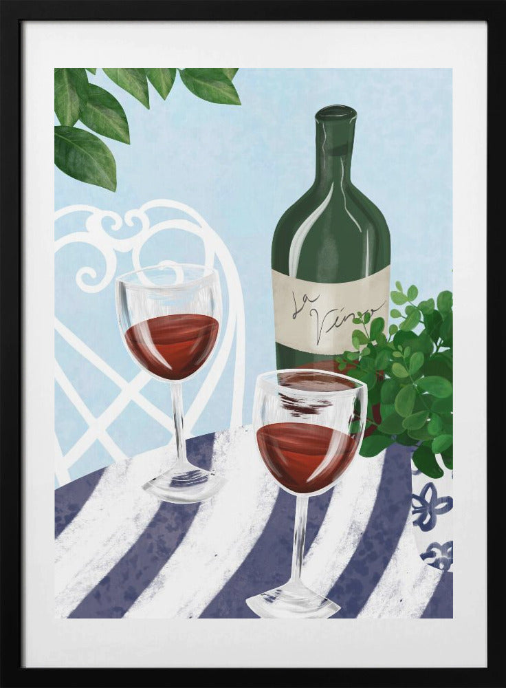 Red wine under the tree - Art Print by EMELIEmaria