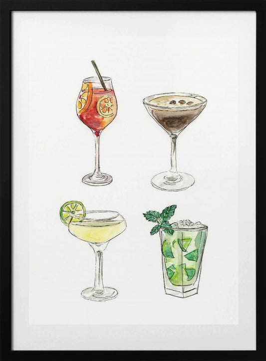 Cocktails - Art Print by Petra Lizde