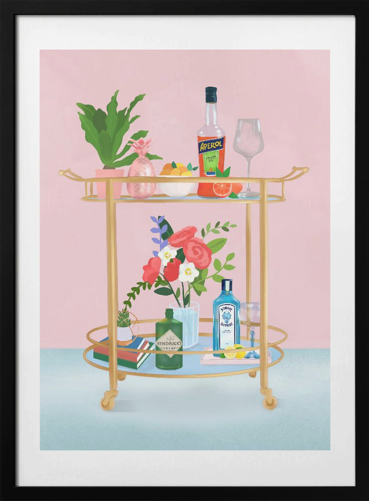 Bar Cart - Art Print by Petra Lizde