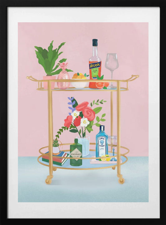 Bar Cart - Art Print by Petra Lizde