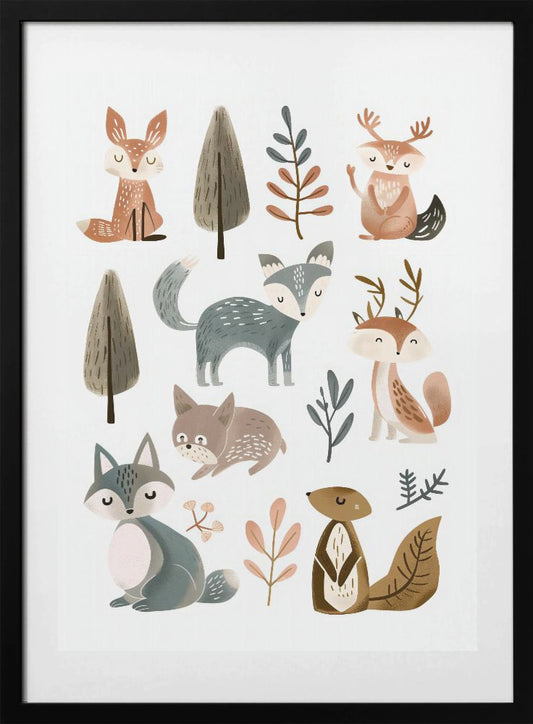 Cute Animals No 1 - Art Print by Andreas Magnusson